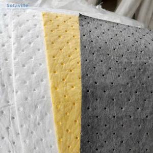 Vente en gros de tampons absorbants d'huile hydrophobes 100% PP (100 tampons/carton) pour une utilisation industrielle sur les lieux de travail - Product Image 1