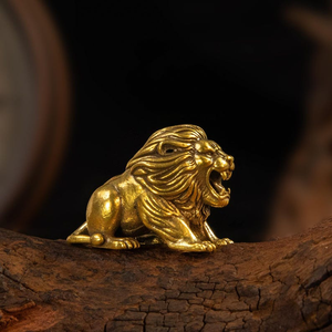 Elegant Brass <b>Lion</b> Figurine Majestic Roaring <b>Lion</b> Sculpture Luxury Animal <b>Statue</b> Tabletop Home Office Decor - Product Image 5