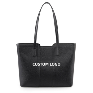 Black PU Leather <b>Tote</b> <b>Bag</b> Solid Color Open Closure Minimalist Style Daily Use Custom Logo Brown PU leather <b>tote</b> <b>bag</b> Waterproof - Product Image 1