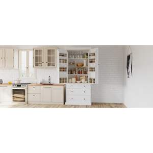 Armario de Almacenamiento Alto Independiente para Cocina Estilo Granja TOPMAX de 77 Pulgadas con 3 Estantes Ajustables y 8 Puertas - Product Image 2