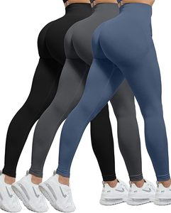 Leggings de yoga sin costuras color granate de secado rápido para mujer, 100% algodón, cintura alta, con logo personalizado, pantalones ajustados para mujer en venta - Product Image 3