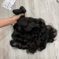 Extensions de cheveux naturels vietnamiens bruts, ondulés, en trame, Remy, double épaisseur, pleine densité, collection export, couleur naturelle