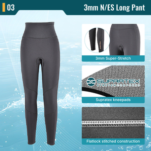 Traje de Neopreno Aropec de 3mm de Grosor para Mujer, 2 Piezas (Chaqueta y Pantalones) con Diseño Impreso en Serigrafía para Snorkel, Surf y Buceo OEM/ODM - Product Image 3