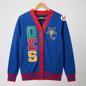 เสื้อสเวตเตอร์คอวีปักลายอักษรแบบสั่งทำขายส่งสำหรับผู้หญิง Order of Eastern Star  งานปักคุณภาพสูง - Product Image 1