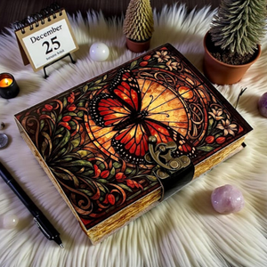 Diario de Cuero Butterfly Luna, Hecho a Mano, Papel Vintage, Personalizado, Regalo para Él y Ella - Product Image 5