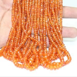 AAA Spessartite <b>Garnet</b> Faceted Rondelle Beads 3.5-5.5 mm 17 inches Strands Natural Gemstone for Jewelry Making - Product Image 4