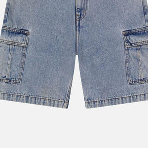 Pantalones Cortos de Mezclilla Unisex de Algodón con Lavado Ácido, Seis Bolsillos, Cintura Media, Cierre de Botones y Pedrería, Tendencia 2026 al por Mayor - Product Image 3