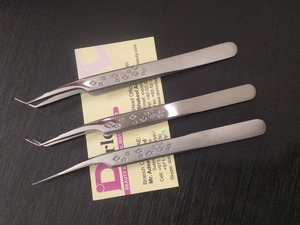 Pince à épiler en fibre en forme de L à 45 degrés pour extensions de cils, pointe droite et volume, marque privée - Product Image 5