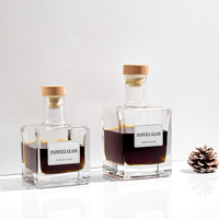 Bouteilles de vin en verre personnalisées avec logo, 375 ml, 500 ml, 750 ml, bouteilles en verre pour vodka, whisky, rhum avec bouchon
