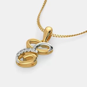 Designer gold diamond pendant for women fine jewelry for wedding anniversary gift with elegant modern style - Product Image 2