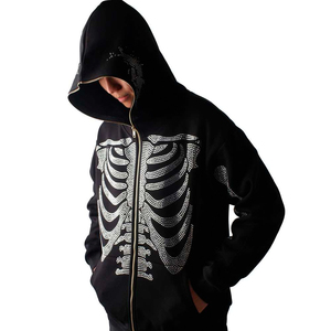 New fashion Unisex Rhinestones hoodies durable fabric top trending reasonable rate Rhinestones men's hoodies with high quality - Product Image 4