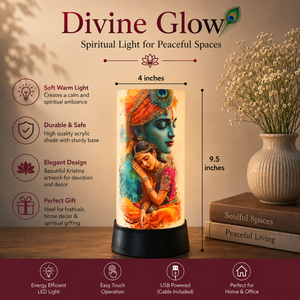 Radha Krishna LED <b>Night</b> Lamp Acrylic Spiritual Table <b>Light</b> USB Touch Decorative Bedside Janmashtami Diwali Gift Home Temple - Product Image 5