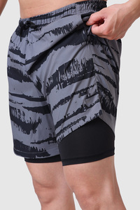 Wholesale <b>Mens</b> Custom 2 in 1 Sports <b>Shorts</b> Double Layer Premium Running Gym <b>Shorts</b> With <b>Compression</b> Inner Liner Quick Dry Fabric - Product Image 3