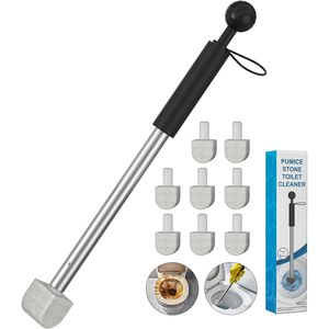 Limpiador de inodoros de piedra pómez de 16.7 pulgadas con mango para eliminar incrustaciones de agua dura y manchas de calcio - Product Image 1