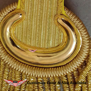 Epaulettes y Pliegues de Hombro Napoleónicos de Lujo, Ecológicos, Ceremoniales, Bordados a Mano con Flecos de Hilo Dorado, Personalizados con Diseño de Luna - Product Image 5