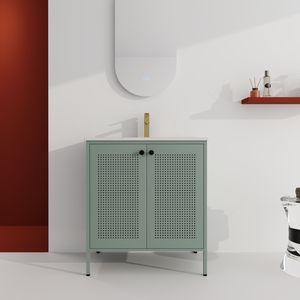 30-Inch Freestanding <b>Bathroom</b> <b>Vanity</b> with Ceramic Sink Premium Single <b>Vanity</b> for Small <b>Bathrooms</b> - Product Image 1