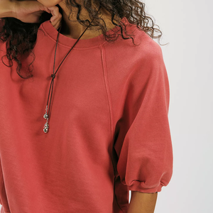 Factory Wholesale Women Pullover <b>Balloon</b> Sleeve Front Embroidery Crew Neck Cotton Material Plus Size Sweatshirt For Lady - Product Image 1