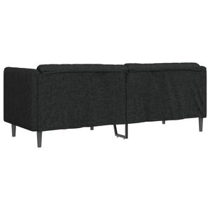 Canapé rectangulaire moderne 3 places en polyester noir, meubles durables pour le salon - Product Image 6