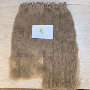 Doble dibujado vietnamita Remy Hair Weave Straight Machine Genius Weft Ombre Negro Rubio Marrón Extensiones de cabello Cabello de Bambú - Product Image 2