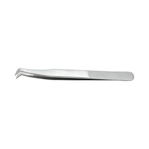 Pinzas para Pestañas de Acero Inoxidable Plateadas, Herramienta de Punta Curva de Precisión para Técnicos de Pestañas y Aplicación Profesional de Extensiones - Product Image 6
