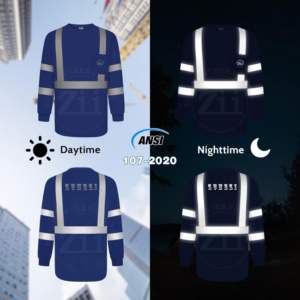 Vêtement de sécurité réfléchissant, classe 1 ANSI, imperméable, LED clignotante, logo personnalisé, manches longues, 100% coton, écologique, séchage rapide, construction robuste - Product Image 4