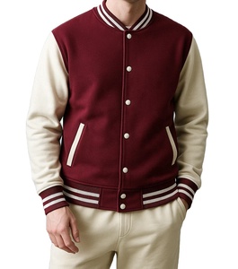 Custom <b>Vintage</b> Baseball <b>Jacket</b> for Men University College <b>Varsity</b> Winter Season Fleece Fabric Blank Leather Sleeve Bomber <b>Jacket</b> - Product Image 1