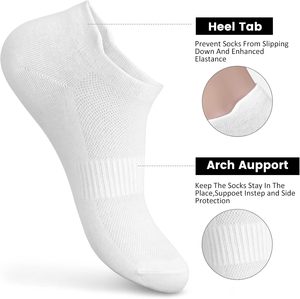 Calcetines deportivos casuales de algodón para hombre, calcetines cortos de rayas sólidas, 100% algodón, impresión de logotipo personalizado - Product Image 3