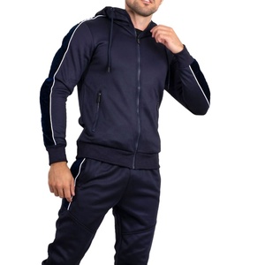 ชุดวอร์มแนวซิปของผู้ชายชุดวิ่งเล่นกีฬา2ชิ้นสำหรับออกกำลังกายในช่วงฤดูหนาวแถบด้านข้างออกแบบได้ตามต้องการ - Product Image 1