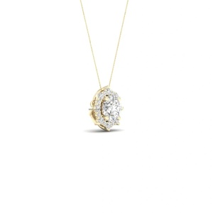 Colgante de Círculo Abierto de Doble Hilera con Diamantes Cultivados en Laboratorio con Certificación IGI, Corte Redondo, en Oro de 10K, 14K, 18K, Plata 925, 935, Joyería Fina - Product Image 2