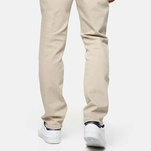 Jean en denim beige pour homme, coupe droite, style décontracté |   Pantalons streetwear vintage délavés |   Façade respirante | - Product Image 6