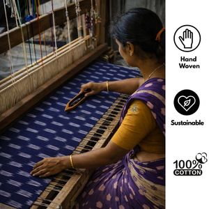 Tela de Algodón Ikat Tejida a Mano, Estilo Artesanal, Ecológica, Sostenible, Lavable, Suave y Duradera, para Tapicería, Cortinas y Prendas de Vestir - Product Image 5