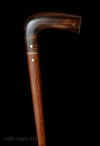 Canne de marche artisanale en corne de buffle avec poignée en bois, canne de marche traditionnelle vintage - Product Image 3