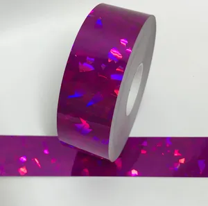 Cinta Adhesiva Decorativa Holográfica con Textura de Hielo Roto, Arcoíris Reflectante, para Manualidades, Embalaje, OEM, Venta al Por Mayor - Product Image 3