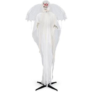 Décoration d'Halloween ange hanté debout de 2,5 m avec yeux lumineux et mouvement automatique des ailes - Product Image 2