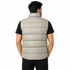 <b>Men</b>’s High Collar Puffer Vest <b>Jacket</b> <b>Lightweight</b> Sleeveless <b>Men's</b> <b>Jackets</b> Quilted Winter Wear Bodywarmer Custom Logo OEM B2B USA - Product Image 3