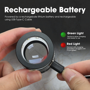 Lupa de Joyero Iluminada 10X con Anillo de Luz LED, Retícula Intercambiable, Escala y Recargable por USB para Inspección - Product Image 4