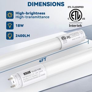 Loại A + B cao lumen 12W ~ 90W nhôm nhựa thủy tinh T8 dẫn ống ánh sáng bi-pin G13 cơ sở Bóng đèn Huỳnh quang thay thế AC100 ~ 277V - Product Image 6