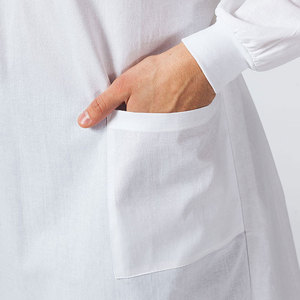 Bata de Laboratorio de Algodón Blanca para Hombre con Nombre de Hospital Personalizado, Manga Larga, Uniforme de Hospital Tejido con Bolsillo - Product Image 4