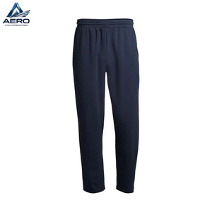 Pantalon de survêtement en coton bleu marine pour homme, taille élastique, décontracté, avec poches latérales, respirant, léger, pour le sport - Product Image 4