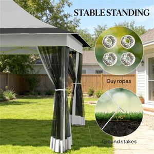Light Gray Rain Shelter <b>Tent</b> Pergola for Gardens & Terraces <b>Canopy</b> & Gazebo Product - Product Image 4