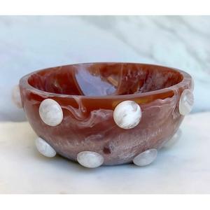 Tazón de Resina Personalizado Hecho a Mano para Frutos Secos, Vajilla de Diseño Nuevo, Tazones de Resina Duraderos para Frutas, Decoración de Mesa, Tazón de Resina con Espiral Blanca - Product Image 2