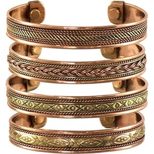 Bracelet manchette en alliage de cuivre fait main, martelé vintage, bijoux unisexe, cuivre antique, fermoir magnétique tendance - Product Image 3