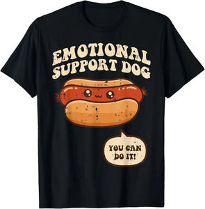 T-shirt à manches courtes décontracté avec image de dessin animé drôle de hot-dog pour hommes et femmes - Product Image 2