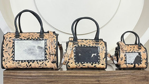 Luxury Designer Cowhide Hair On <b>Leather</b> Medium Speedy Bag for Women's Hand <b>Tooled</b> Western Crossbody Handbag Travel Duffel Bags - Product Image 5