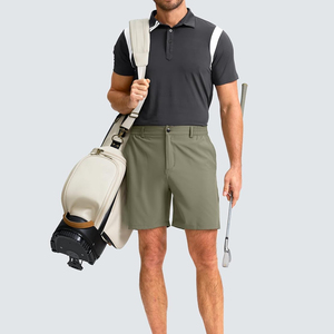 Pantalones cortos de golf de corte moderno para hombre, tela elástica, absorbe la humedad, transpirable, cómodo, diseño elegante para hombre - Product Image 3