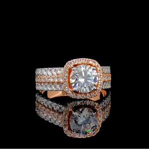 แหวนหมั้นเพชรเพาะเลี้ยง 1.50 กะรัต ทองคำแท้ 14K รับรองโดย IGI แหวนผู้หญิงทรงกลม - Product Image 1