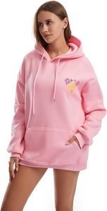 Sudadera con Capucha Moderna con Estampado Gráfico Rosa, Sudadera de Manga Larga, Sudadera Informal para la Playa - Product Image 2
