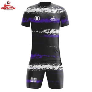 Meilleure tenue de football pour hommes, uniforme de haute qualité, manches courtes, respirant, été, 100% polyester, antibactérien, séchage rapide - Product Image 1