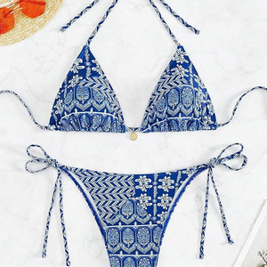 Conjunto de Bikini Personalizado para Mujer, Traje de Baño de Dos Piezas, Ropa de Playa, Logotipo Personalizado, Fabricante OEM ODM - Product Image 5