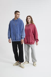 Sweat à capuche vintage délavé à l'acide avec impression en relief personnalisée, en molleton 100% coton épais 420g, style streetwear, noir, coupe oversize unisexe - Product Image 4